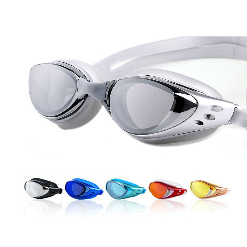 Swim Goggles Anti Fog Uv - Galvanik miyopi-1 ~-10 yüzücü gözlükleri siyah