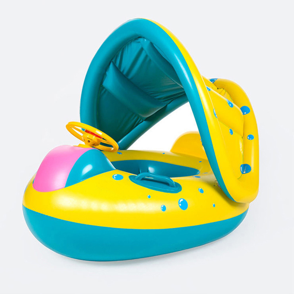 Pool Float Ring Inflatable - 1 adet sarı güneşlik koltuk halkası