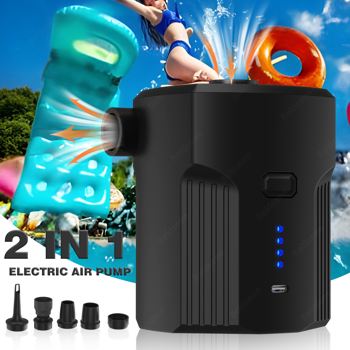 Pool Lounger Inflatable - Açık Hava Kampı için 5 Nozullu